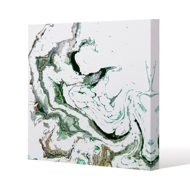 Benjamin Tate Design Green Marble (Canvas Print) / 77 x 77 x 4cm in Natural - Size: 77 x 77 x 4 cm - image 1