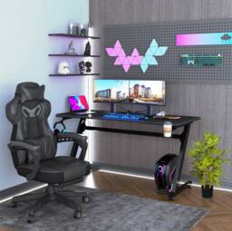 STILVORA Grey Gaming Chair with Reclining Backrest - thumbnail 2