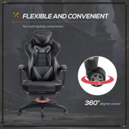 STILVORA Grey Gaming Chair with Reclining Backrest - thumbnail 7