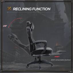 STILVORA Grey Gaming Chair with Reclining Backrest - thumbnail 6