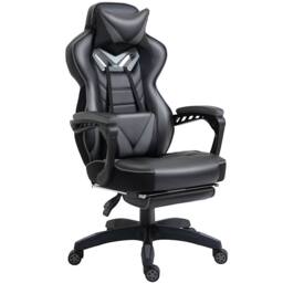 STILVORA Grey Gaming Chair with Reclining Backrest - thumbnail 4