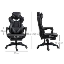 STILVORA Grey Gaming Chair with Reclining Backrest - thumbnail 3