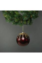 KDMD Zanna 15cm Glass Bauble Burgundy