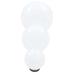 Berkfield Home LED Bowl Lamp Set 3 Pieces Spherical 20/30/40 cm PMMA in White - thumbnail 5