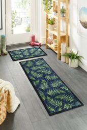 My Mat Washable Nylon Fern Leaves Indoor Mat - Size: 50 cm x 75 cm - thumbnail 2