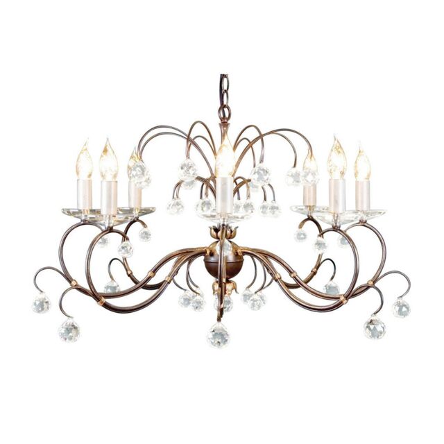 Loops 8 Bulb Chandelier Hanging Pendant LIght Bronze Patina LED E14 60W Bulb