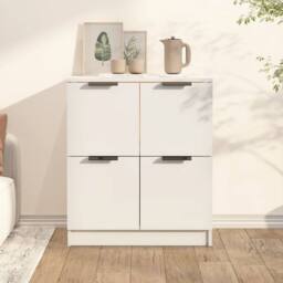 Berkfield Home Sideboard White 60x30x70 cm Engineered Wood - Size: 60 x 30 x 70 cm - thumbnail 2
