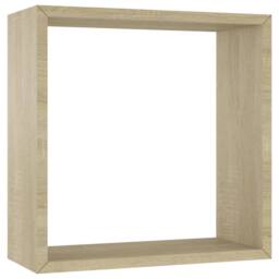Berkfield Home Wall Cube Shelves 3 pcs Sonoma Oak in Light Brown - thumbnail 6
