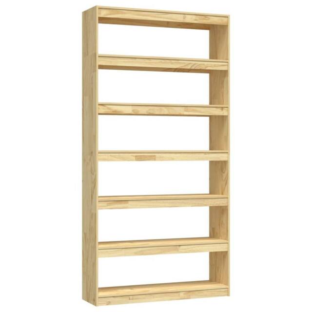 Berkfield Home Book Cabinet/Room Divider 100x30x200 cm Solid Pinewood in Light Brown - Size: 100 x 30 x 200 cm - image 1