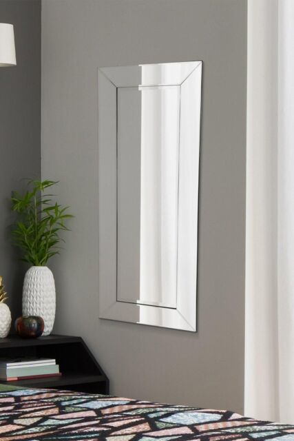 MirrorOutlet 'Horsley' All Glass Modern Dress Wall Mirror 120 x 48 CM in Clear - image 1