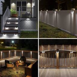 EONLION Deck Lights 12 Pack Solar Powered LED Garden Fence Lights in Grey - Size: 100 cm - thumbnail 3