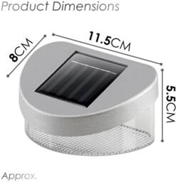 EONLION Deck Lights 12 Pack Solar Powered LED Garden Fence Lights in Grey - Size: 100 cm - thumbnail 2
