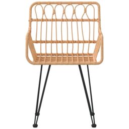 Berkfield Home Garden Chairs 2 pcs with Armrest 56x64x80 cm PE Rattan in Brown - Size: 56 x 64 x 80 cm - thumbnail 4