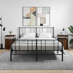 Berkfield Home Bedside Cabinets 2 pcs Brown Oak 40x42x60 cm Engineered Wood - Size: 40 x 42 x 60 cm - thumbnail 1