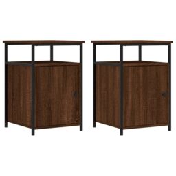 Berkfield Home Bedside Cabinets 2 pcs Brown Oak 40x42x60 cm Engineered Wood - Size: 40 x 42 x 60 cm - thumbnail 2