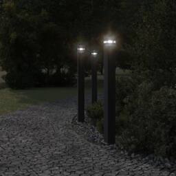 Berkfield Home Outdoor Floor Lamps with Outlet 3pcs Black 110 cm Aluminium