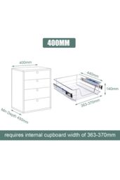Living and Home Metal Sliding Cabinet Pull Out Wire Basket Organizer in Silver - Size: Medium - thumbnail 4