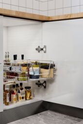 Living and Home Metal Sliding Cabinet Pull Out Wire Basket Organizer in Silver - Size: Medium - thumbnail 1