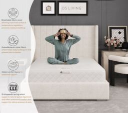 DS Living Soothe Medium Firm Ortho Reflex Aurora Spring Mattress in Off-White - Size: Super King - thumbnail 7