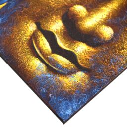 KDMD Buddha Painting - Gold Face & Lotus Flower in Blue - thumbnail 2