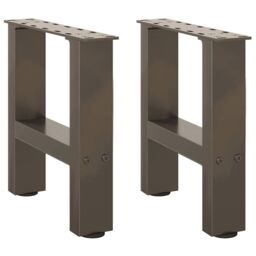 Berkfield Home Coffee Table Legs Natural Steel 2 pcs 40x(30-31) cm Steel in Grey - thumbnail 2