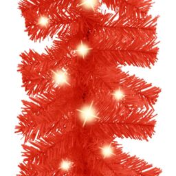 Berkfield Home Christmas Garland with LED Lights 10 m Red - thumbnail 3