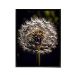 "Artery8 Dandelion Flower Pappus Macro Framed Canvas Wall Art Print - Size: W12"" x H16""" - thumbnail 1