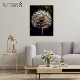 "Artery8 Dandelion Flower Pappus Macro Framed Canvas Wall Art Print - Size: W12"" x H16""" - thumbnail 3