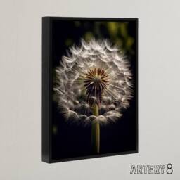 "Artery8 Dandelion Flower Pappus Macro Framed Canvas Wall Art Print - Size: W12"" x H16""" - thumbnail 2