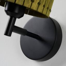 NIVOR 1 Light Boho Farmhouse Wooden Armed Sconce Wall Light E27 (Set of 2) in Green - thumbnail 7