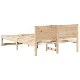 Berkfield Home Bed Frame Natural Solid Pine wood 120 x 200 cm Lightweight in Beige - thumbnail 8