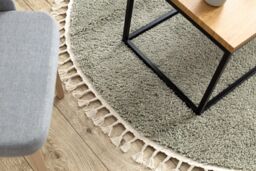 RugsX Berber Rug in Green - Size: 120 cm diameter - thumbnail 5