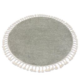 RugsX Berber Rug in Green - Size: 120 cm diameter - thumbnail 1