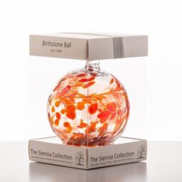 Sienna Glass Birthstone Ball July Ruby in Dark Red