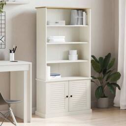 Berkfield Home Beautiful Bookcase VIGO White 85x35x170 cm Solid Wood Pine - Size: 85 x 35 x 170 cm - thumbnail 2