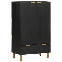 Berkfield Home Highboard Black 60x33x100 cm Engineered Wood - Size: 60 x 33 x 100 cm - thumbnail 1