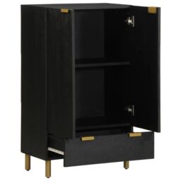 Berkfield Home Highboard Black 60x33x100 cm Engineered Wood - Size: 60 x 33 x 100 cm - thumbnail 2