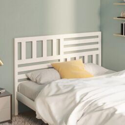 Berkfield Home Bed Headboard White 126x4x100 cm Solid Wood Pine - Size: 126 x 4 x 100 cm - thumbnail 1