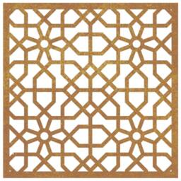 Berkfield Home Garden Wall Decoration 55x55 cm Corten Steel Moorish Design in Brown - thumbnail 4