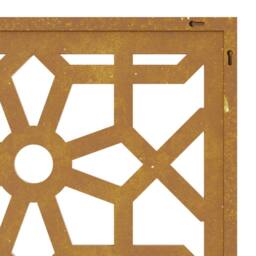 Berkfield Home Garden Wall Decoration 55x55 cm Corten Steel Moorish Design in Brown - thumbnail 7