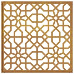 Berkfield Home Garden Wall Decoration 55x55 cm Corten Steel Moorish Design in Brown - thumbnail 5