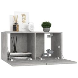 Berkfield Home 6 Piece TV Cabinet Set Concrete Grey Engineered Wood - thumbnail 4