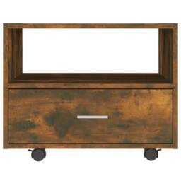 Berkfield Home Decorative Coffee Table Smoked Oak 55x55x40 cm Engineered Wood in Brown - Size: 55 x 55 x 40 cm - thumbnail 5