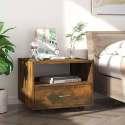 Berkfield Home Decorative Coffee Table Smoked Oak 55x55x40 cm Engineered Wood in Brown - Size: 55 x 55 x 40 cm - thumbnail 1