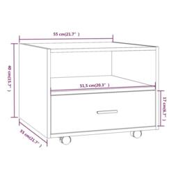 Berkfield Home Decorative Coffee Table Smoked Oak 55x55x40 cm Engineered Wood in Brown - Size: 55 x 55 x 40 cm - thumbnail 8