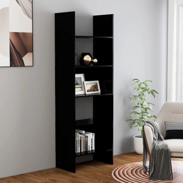 Berkfield Home Book Cabinet Black 60x35x180 cm Engineered Wood - Size: 60 x 35 x 180 cm - image 1