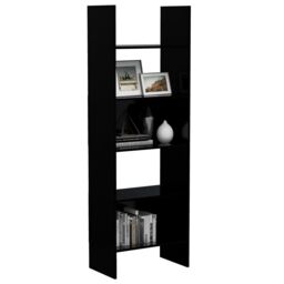 Berkfield Home Book Cabinet Black 60x35x180 cm Engineered Wood - Size: 60 x 35 x 180 cm - thumbnail 5