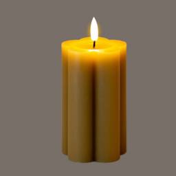 Lemon Pavilion Furniture and Decor Natural Glow 2.75x5 LED Candle - Plastic - L7xW7xH12 cm - Stone in Brown - thumbnail 2