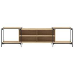 Berkfield Home TV Cabinet Sonoma Oak 203x37x50 cm Engineered Wood in Light Brown - Size: 203 x 37 x 50 cm - thumbnail 4