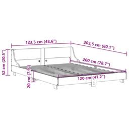 Berkfield Home Modern Bed Frame without Mattress Wax Brown 120x200 cm Solid Wood Pine - Size: Small Double - thumbnail 9